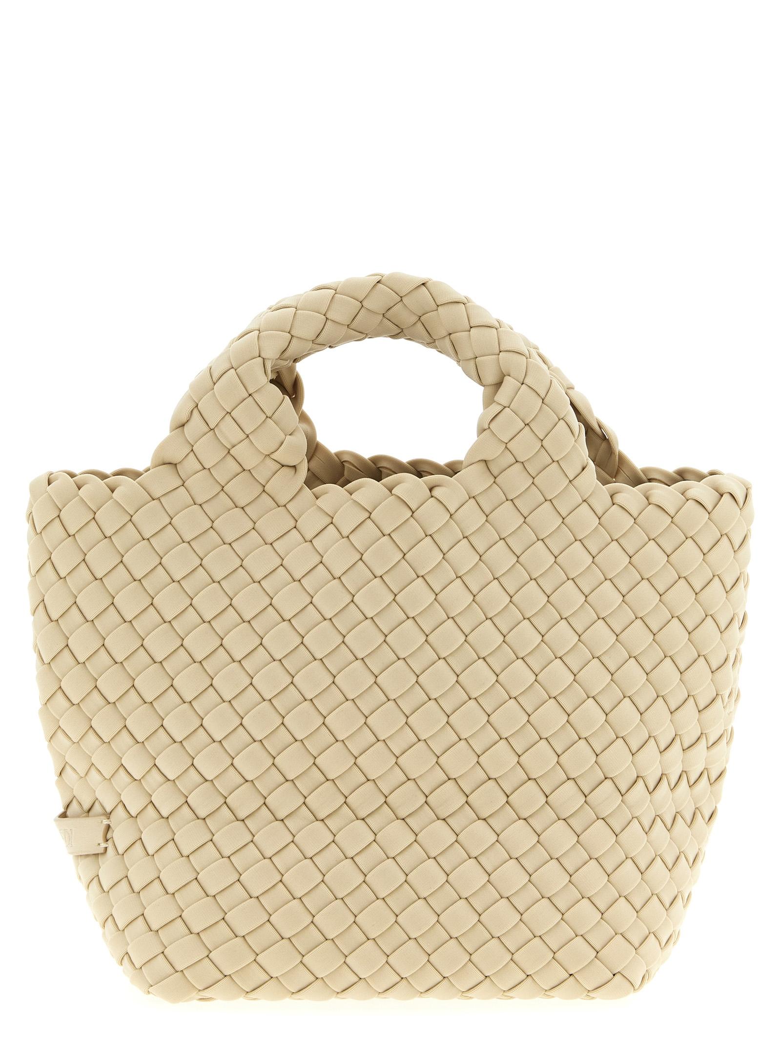 naghedi st. barths petit shopping bag beige handwoven neoprene tote - women
