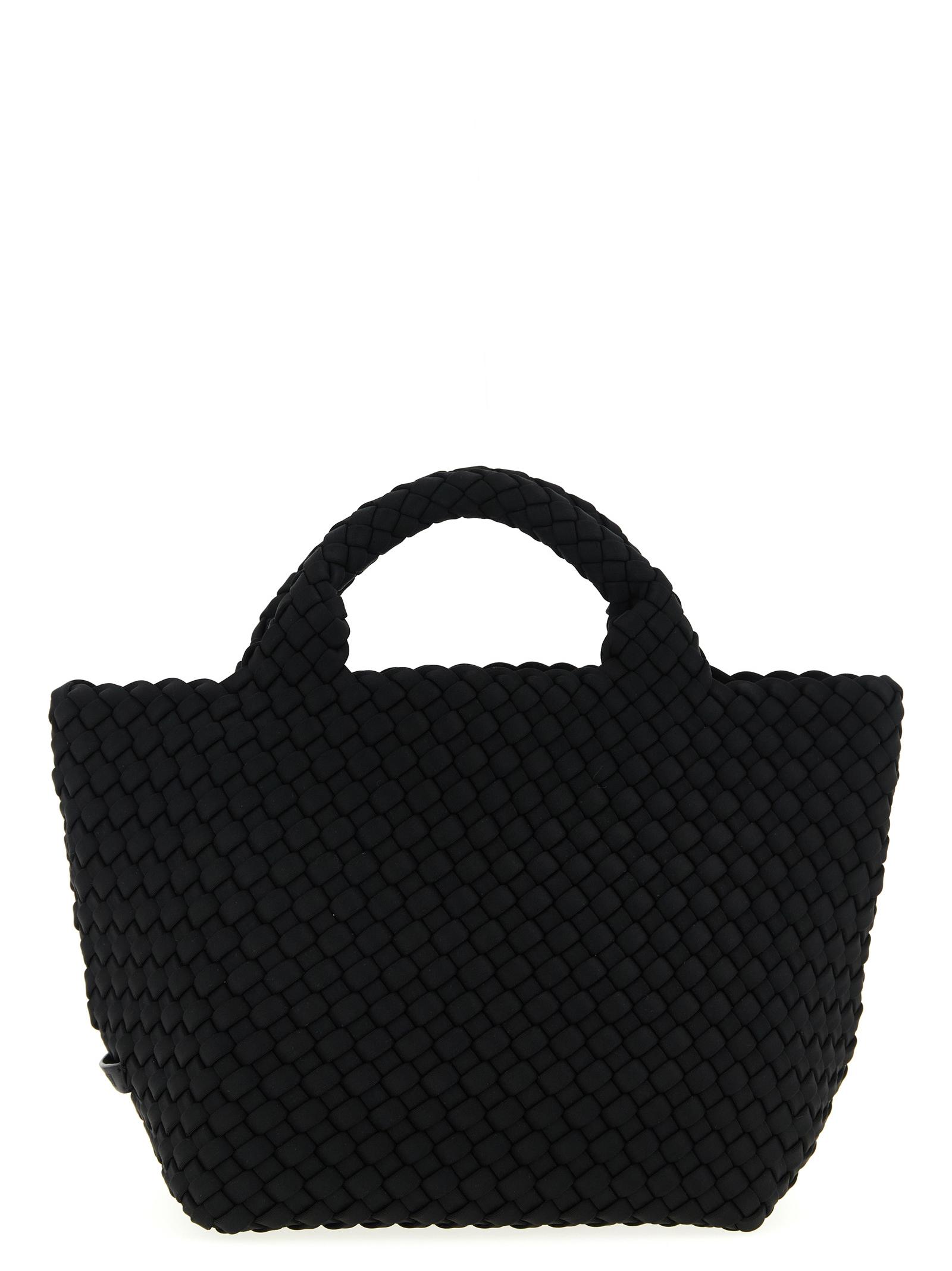 naghedi st. barths small shopping bag black handwoven neoprene tote - women