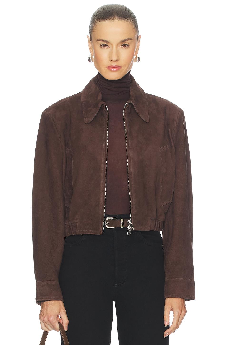 nahlia cropped suede jacket