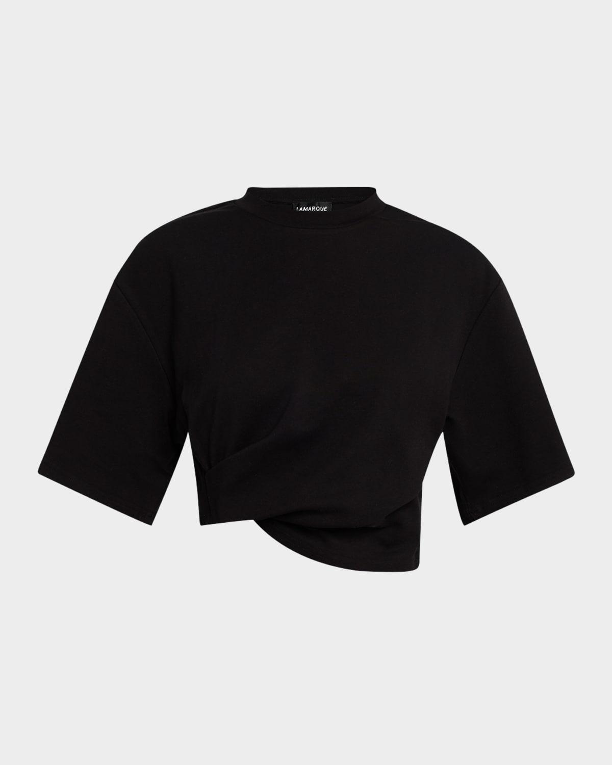 naia cropped asymmetric t-shirt