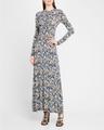 naia long-sleeve ruched midi dress