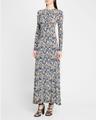 naia long-sleeve ruched midi dress