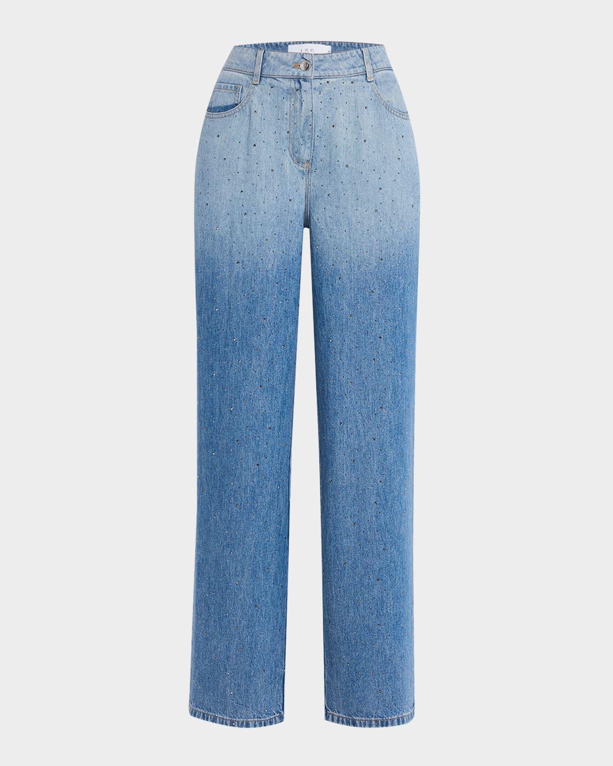 naiya embellished wide-leg jeans