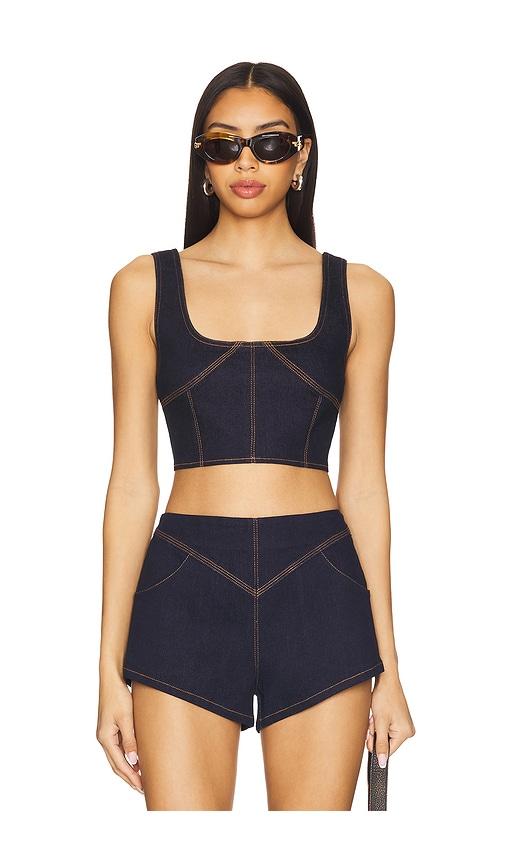 nakedvice alba top in blue.