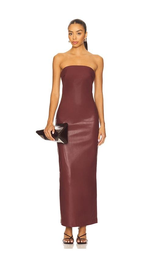 nakedvice the allegra dress in burgundy.