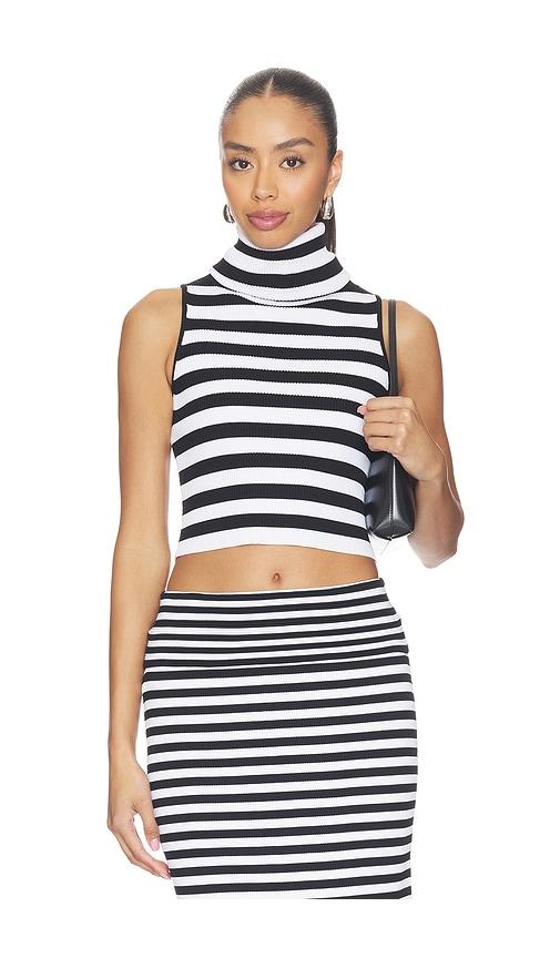 nakedvice the eve stripe top in black,white.