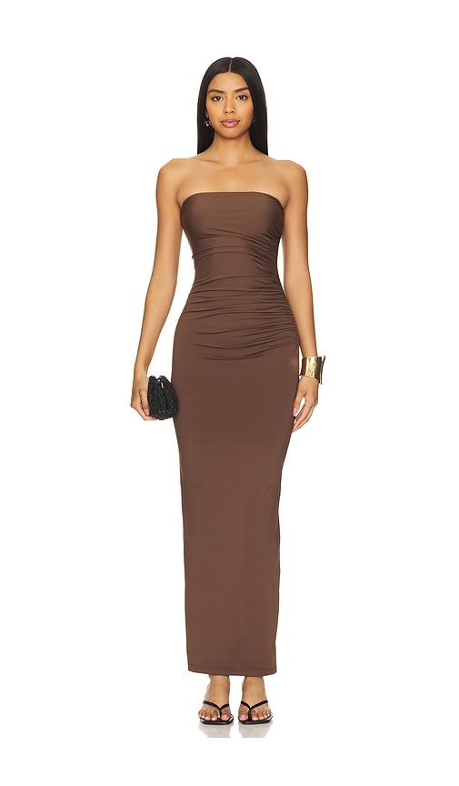 nakedvice the evelyn dress in chocolate.