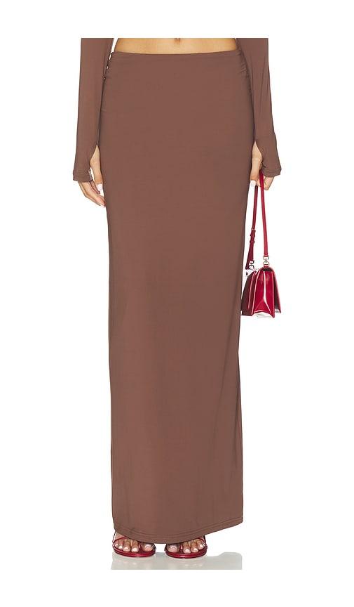 nakedvice the henry skirt in brown.