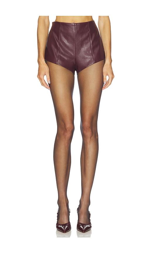 nakedvice the julia short in burgundy.