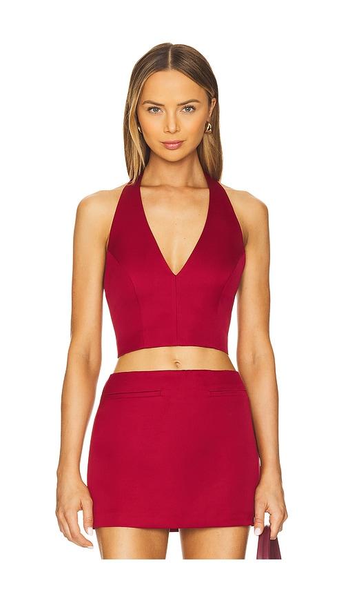 nakedvice the maggie halter top in red.