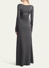 nalani deep v-neck lacquered viscose maxi dress