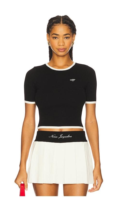 nana jacqueline luna top in black,white.