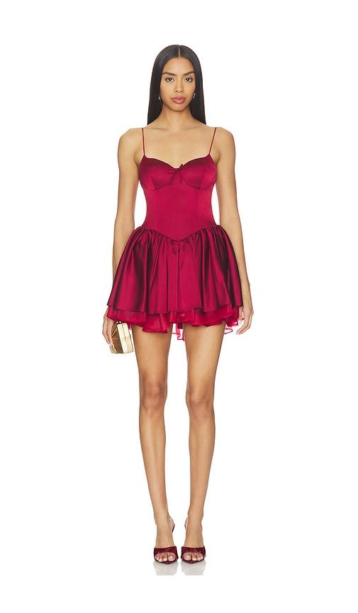 nana jacqueline veronica backless mini dress in red.