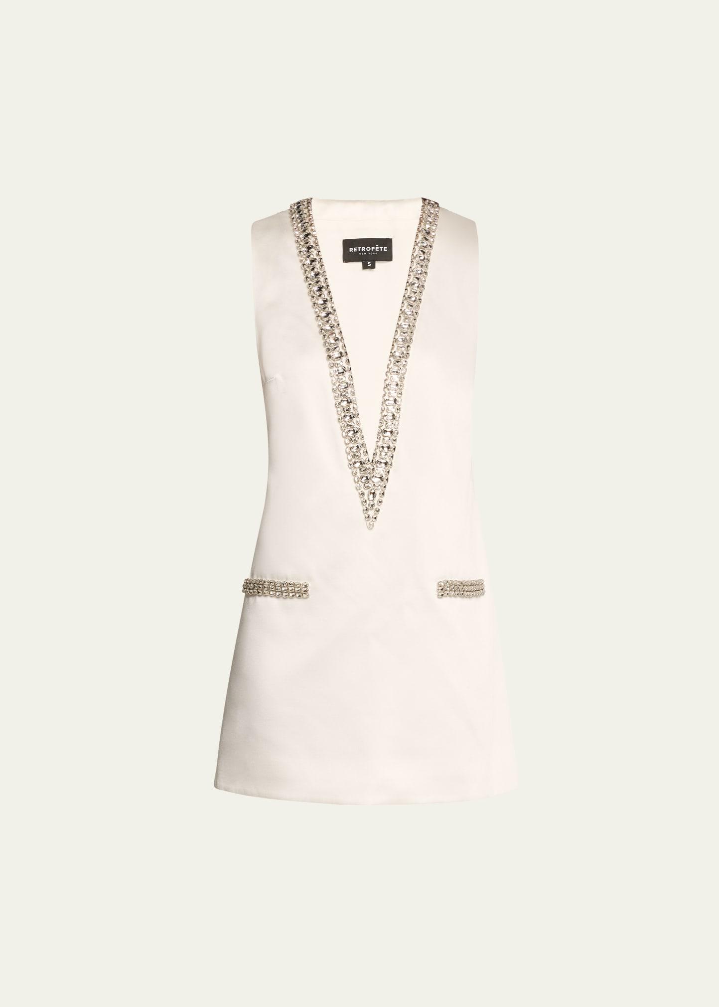 nancie crystal plunging mini dress