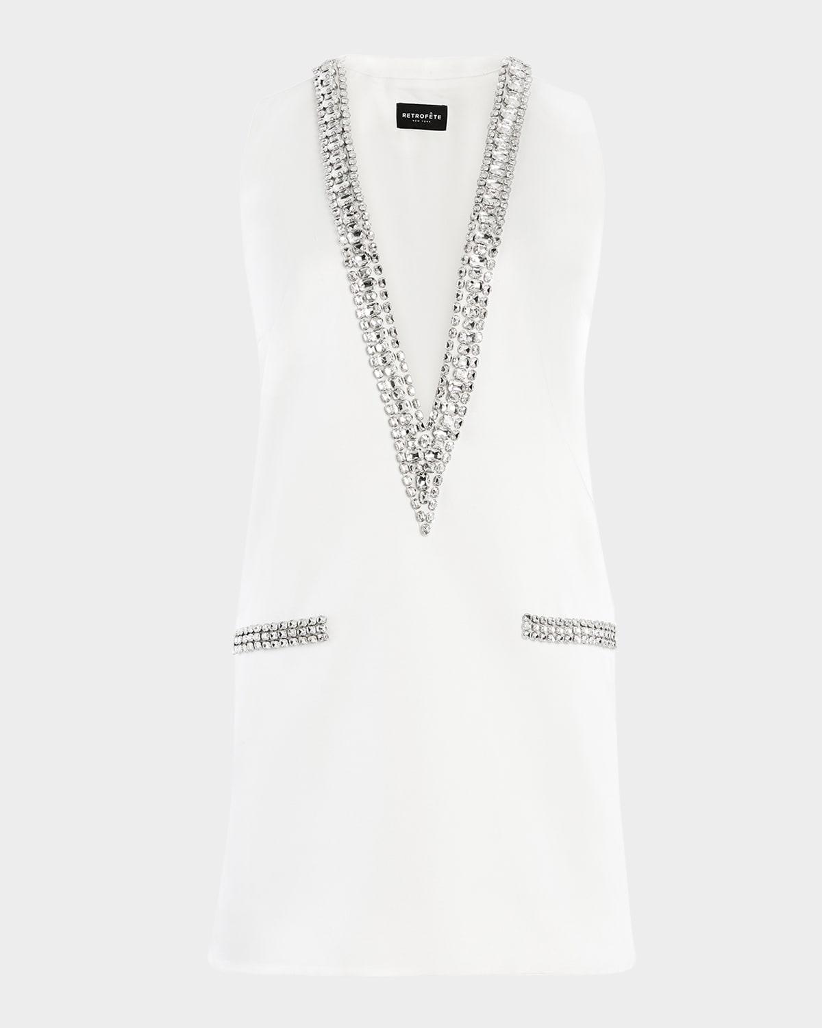 nancie crystal plunging mini dress