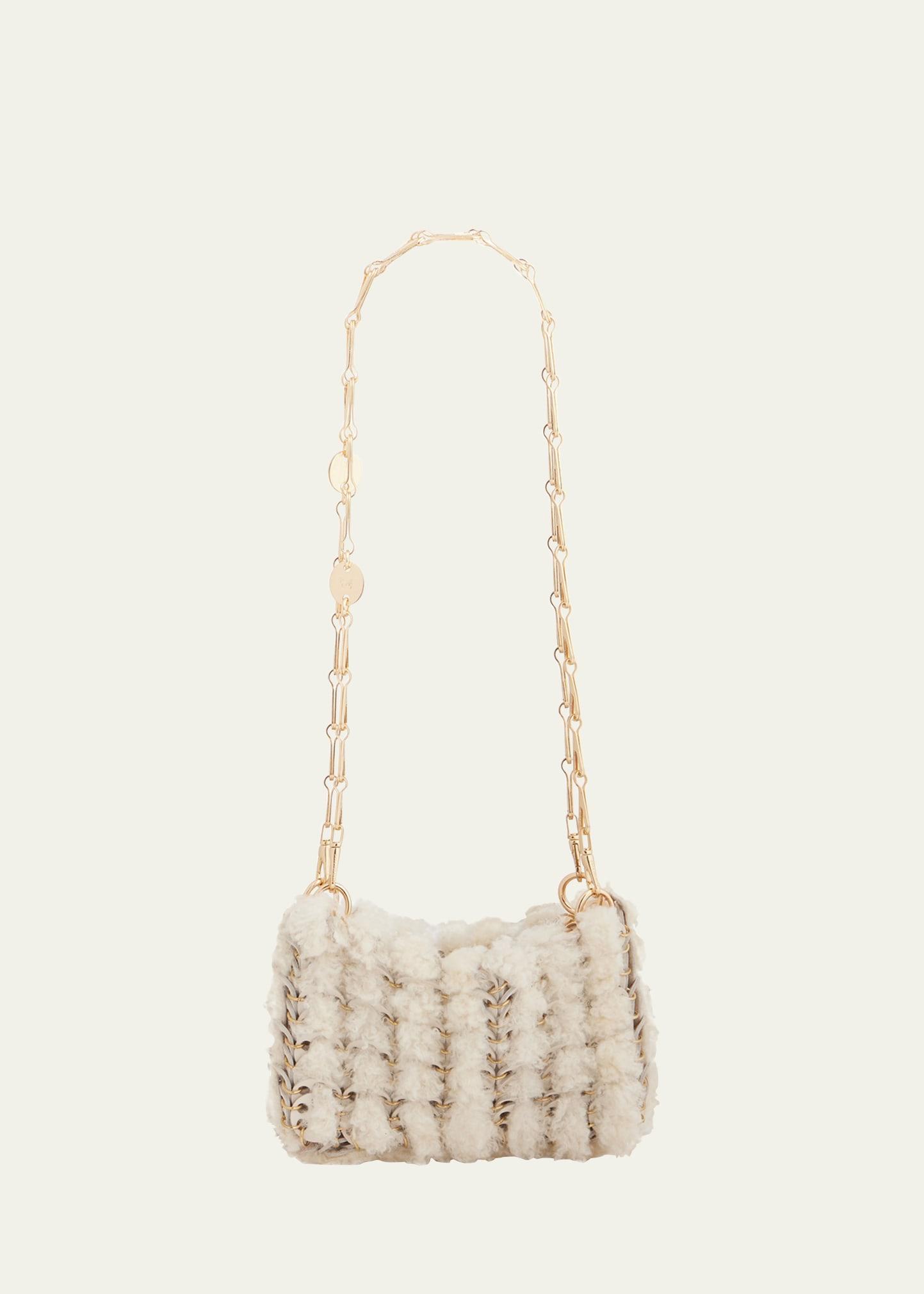 nano disc shearling shoulder bag
