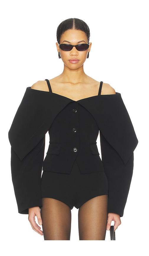 nanushka amantha blazer in black.