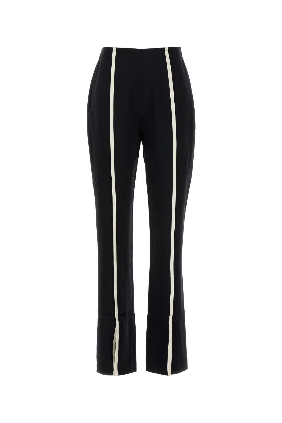 nanushka black satin pant