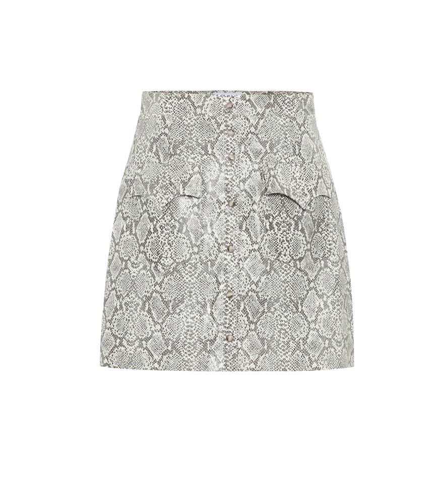 nanushka erin faux snakeskin skirt