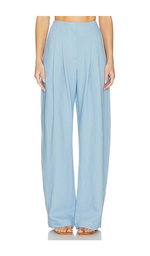 nanushka hettie pant in baby blue.