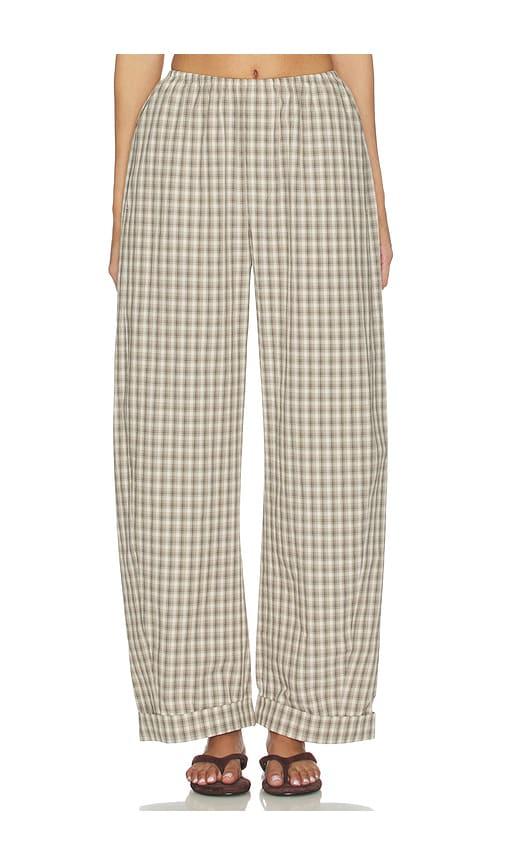 nanushka yayoi pant in cream,grey.