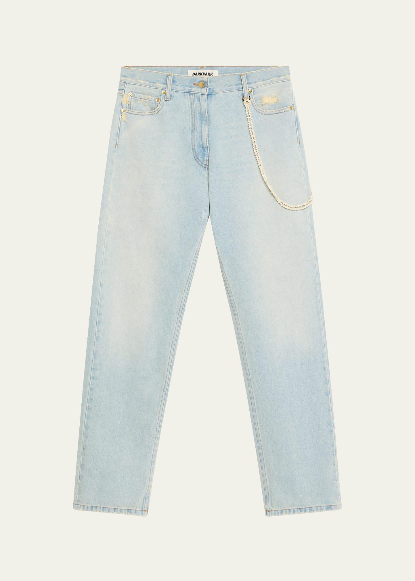 naomi boyfriend jeans with chain