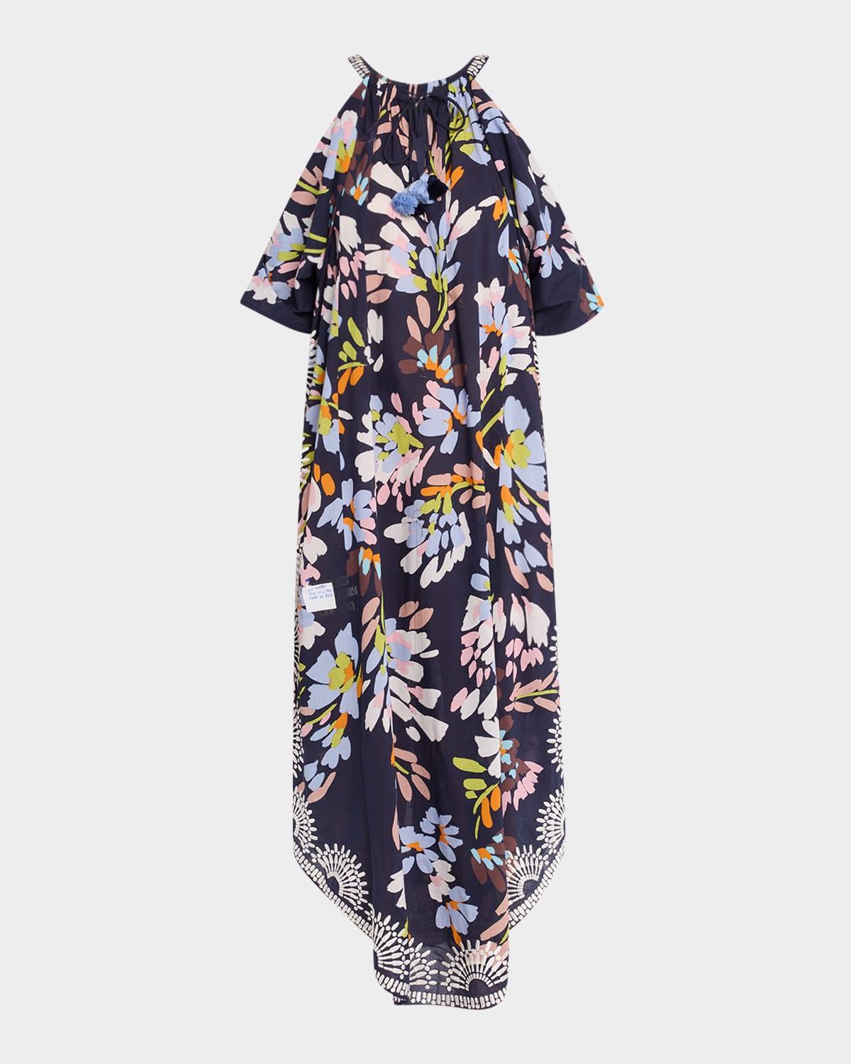 naomi cold-shoulder kaftan midi dress