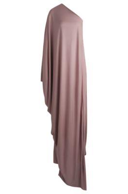 naomi x boss floor-length dress with one-shoulder styling- patterned women's jersey dresses