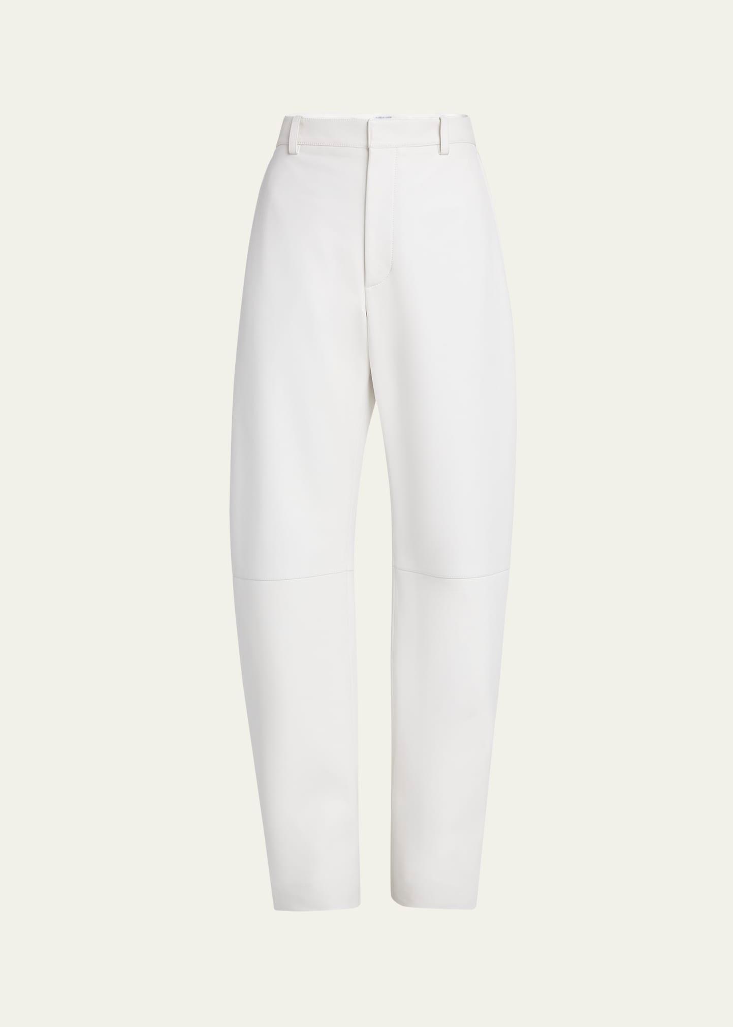 napa leather rounded leg trousers