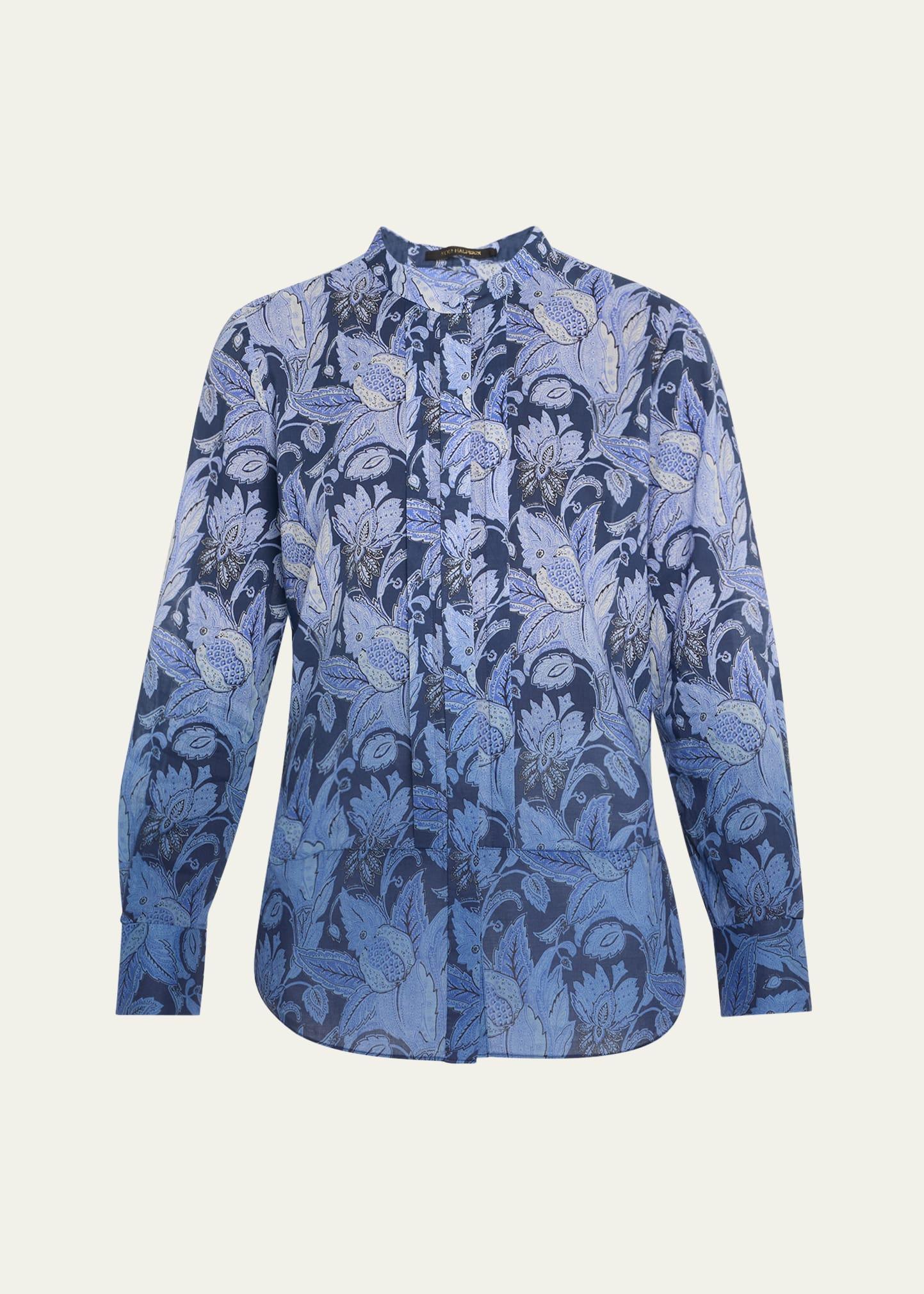 napa ombre floral-print blouse