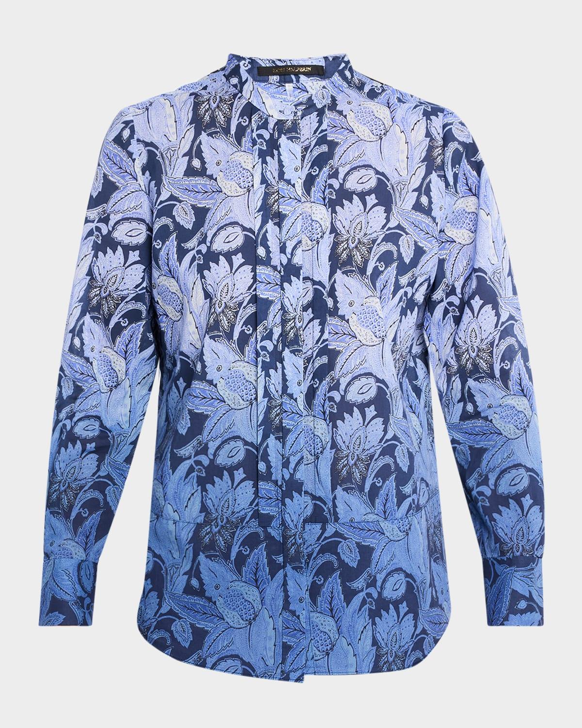 napa ombre floral-print blouse