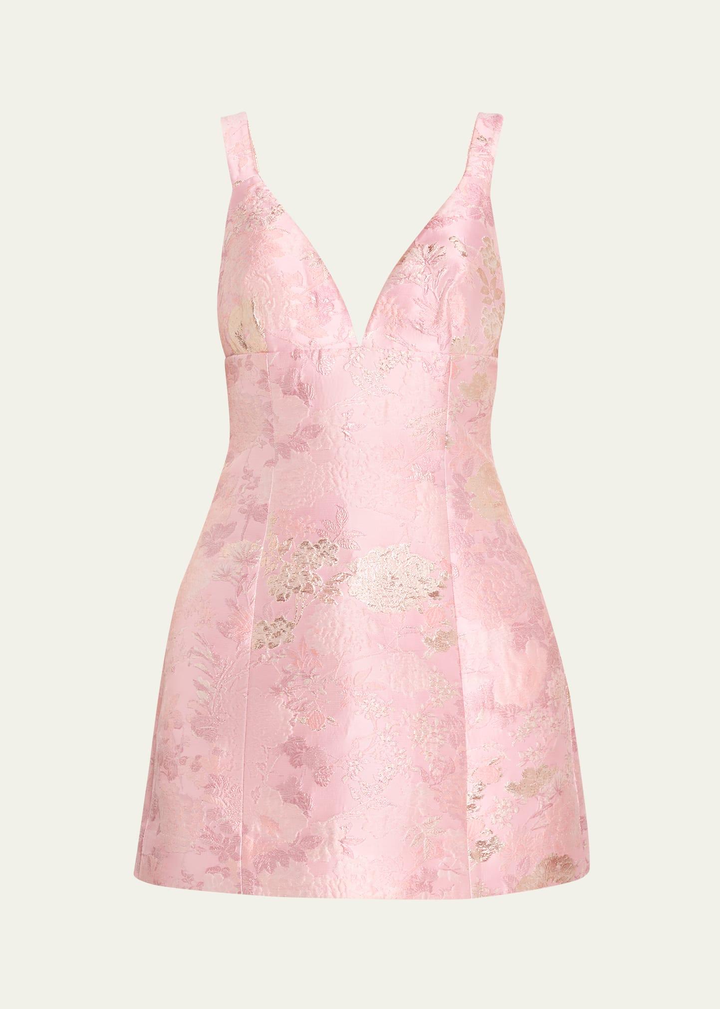 napels jacquard v-neck mini dress