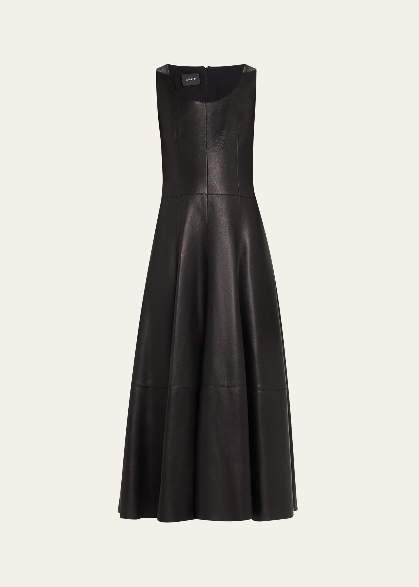 nappa leather midi dress
