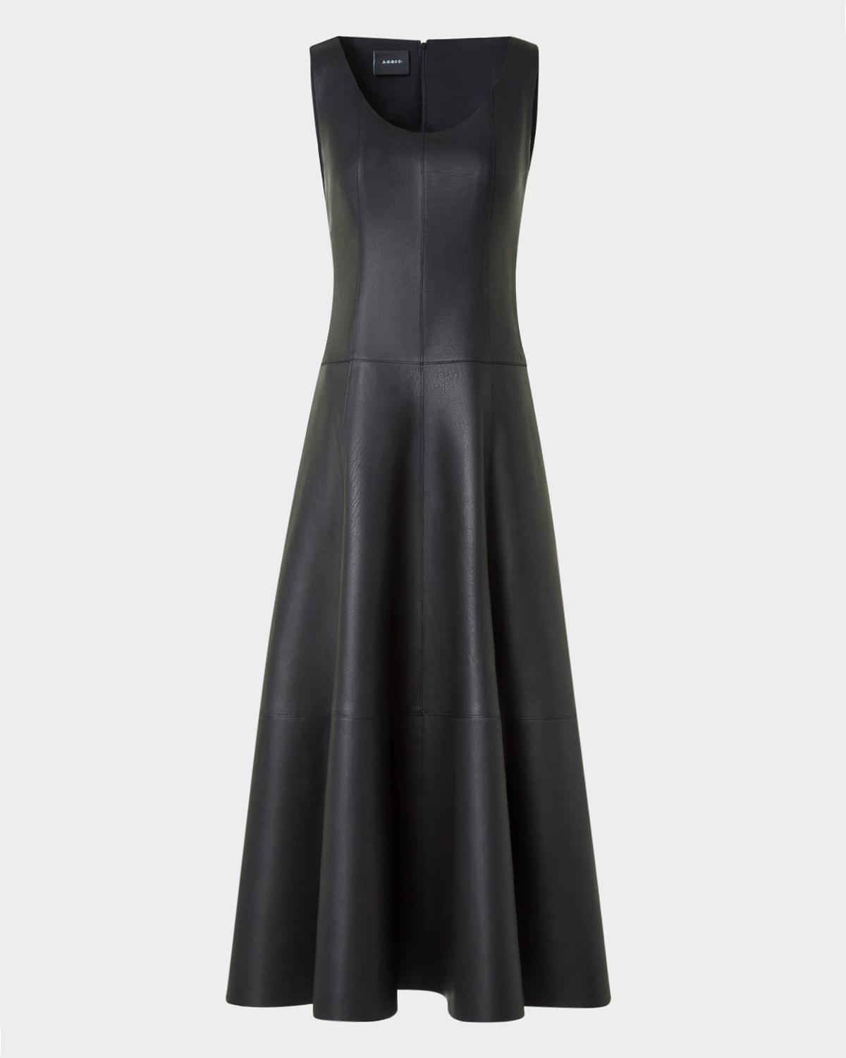 nappa leather midi dress