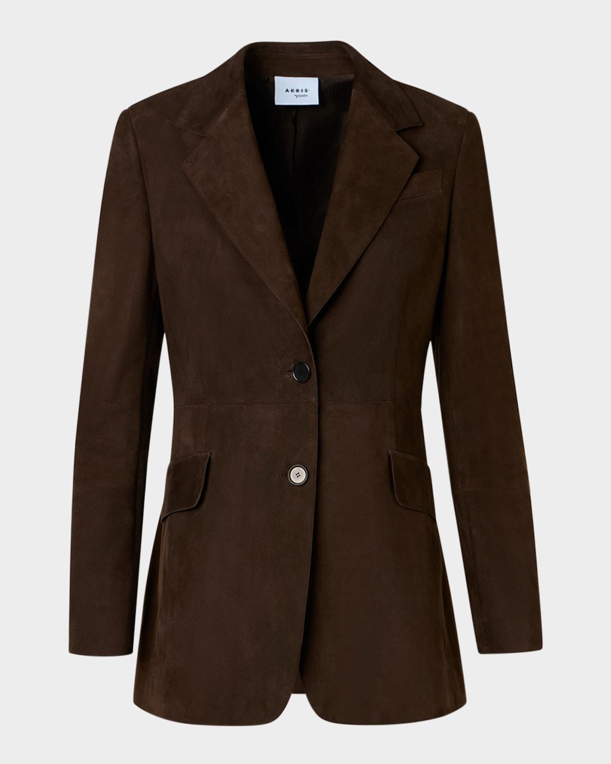 nappa suede single-breasted blazer jacket