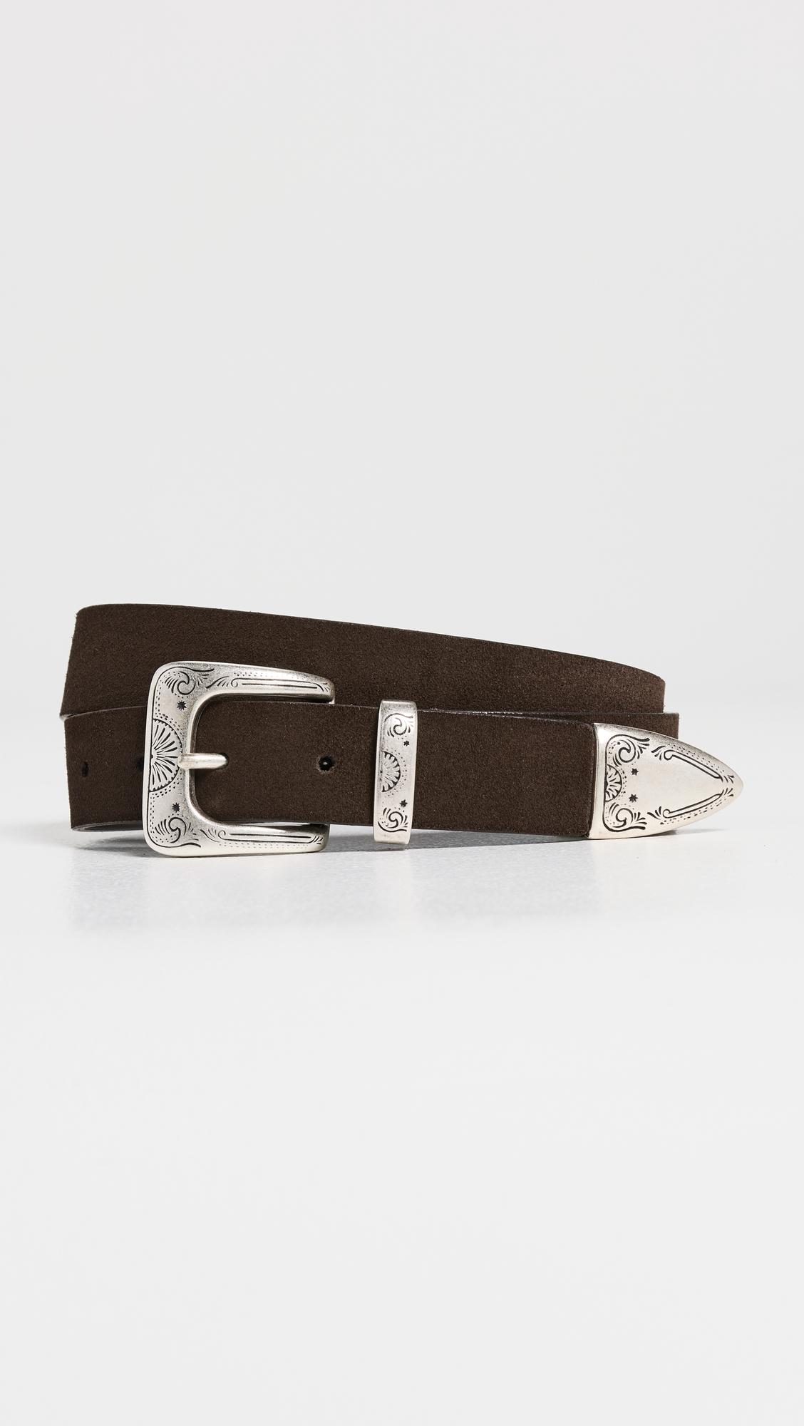 narrow casual suede belt