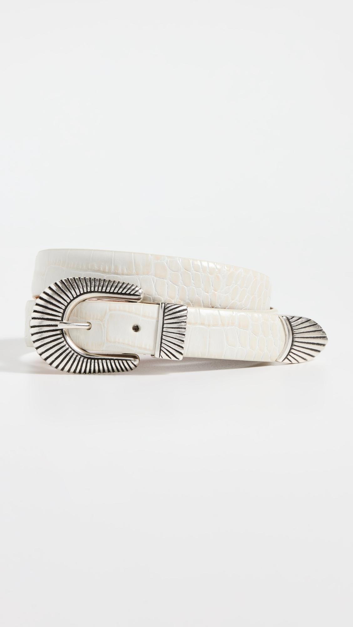 narrow western mock croc belt