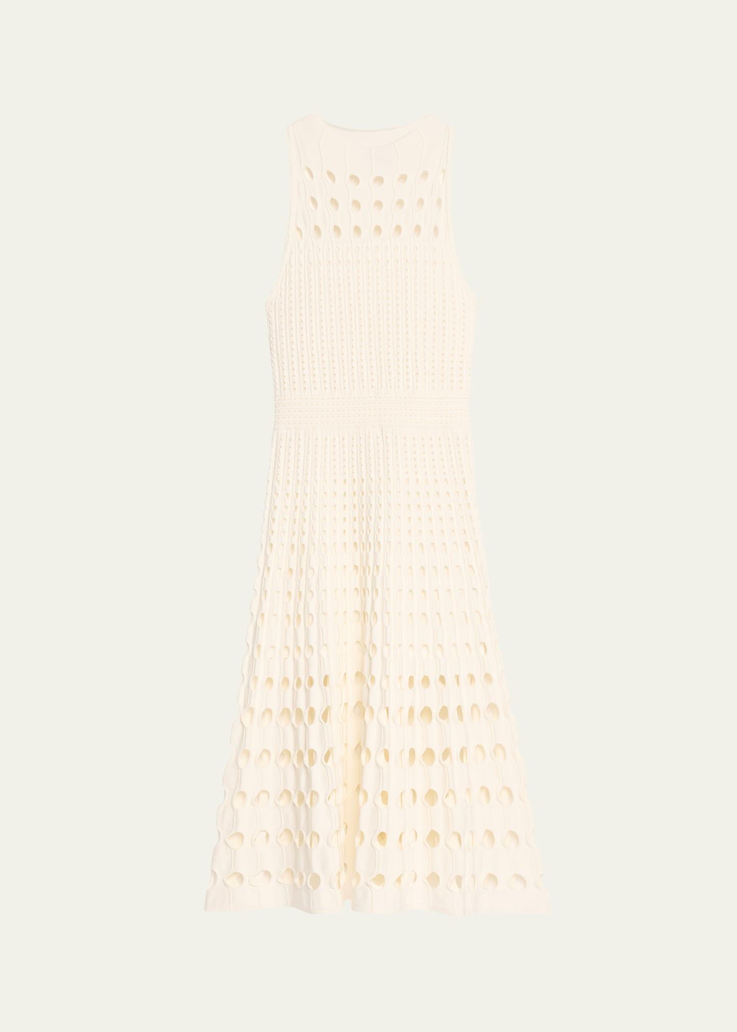 nash sleeveless halter crochet midi dress