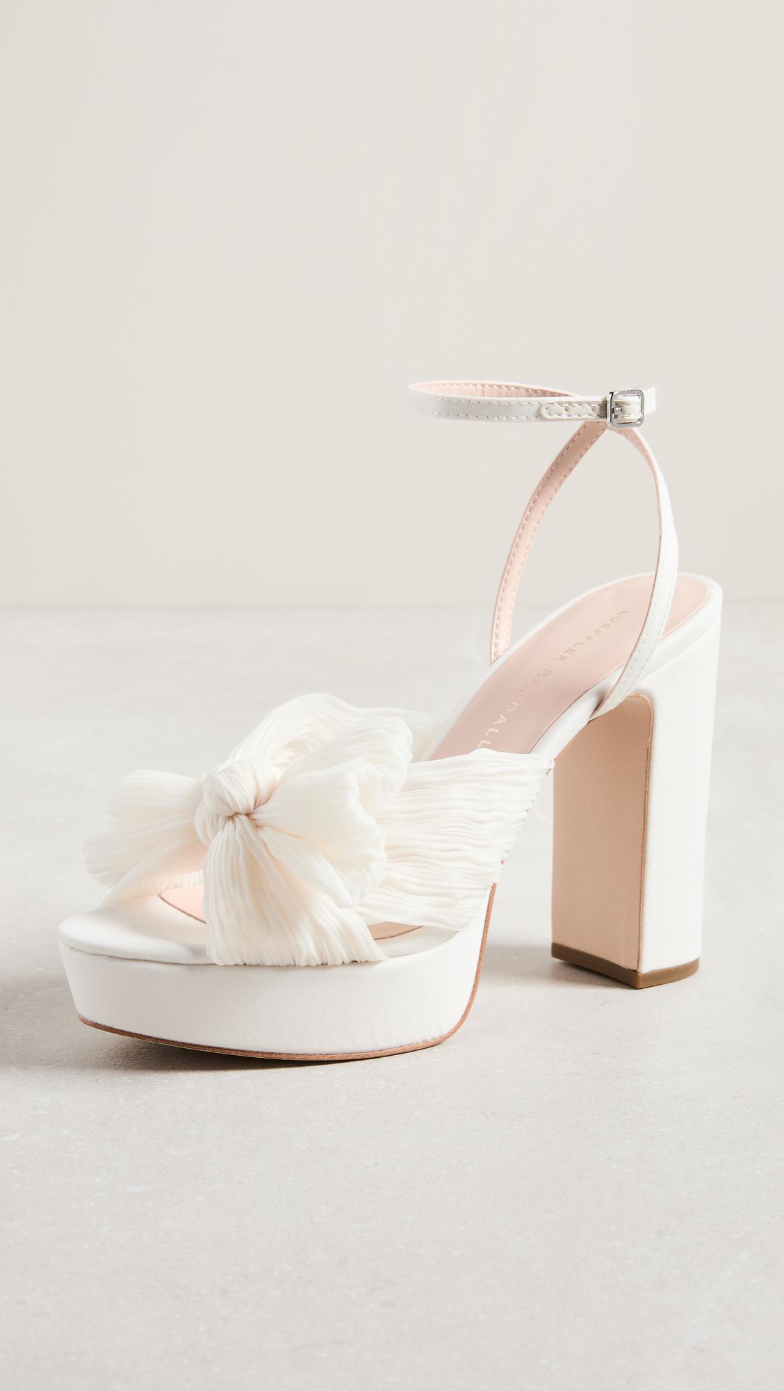natalia platform pleated bow sandals