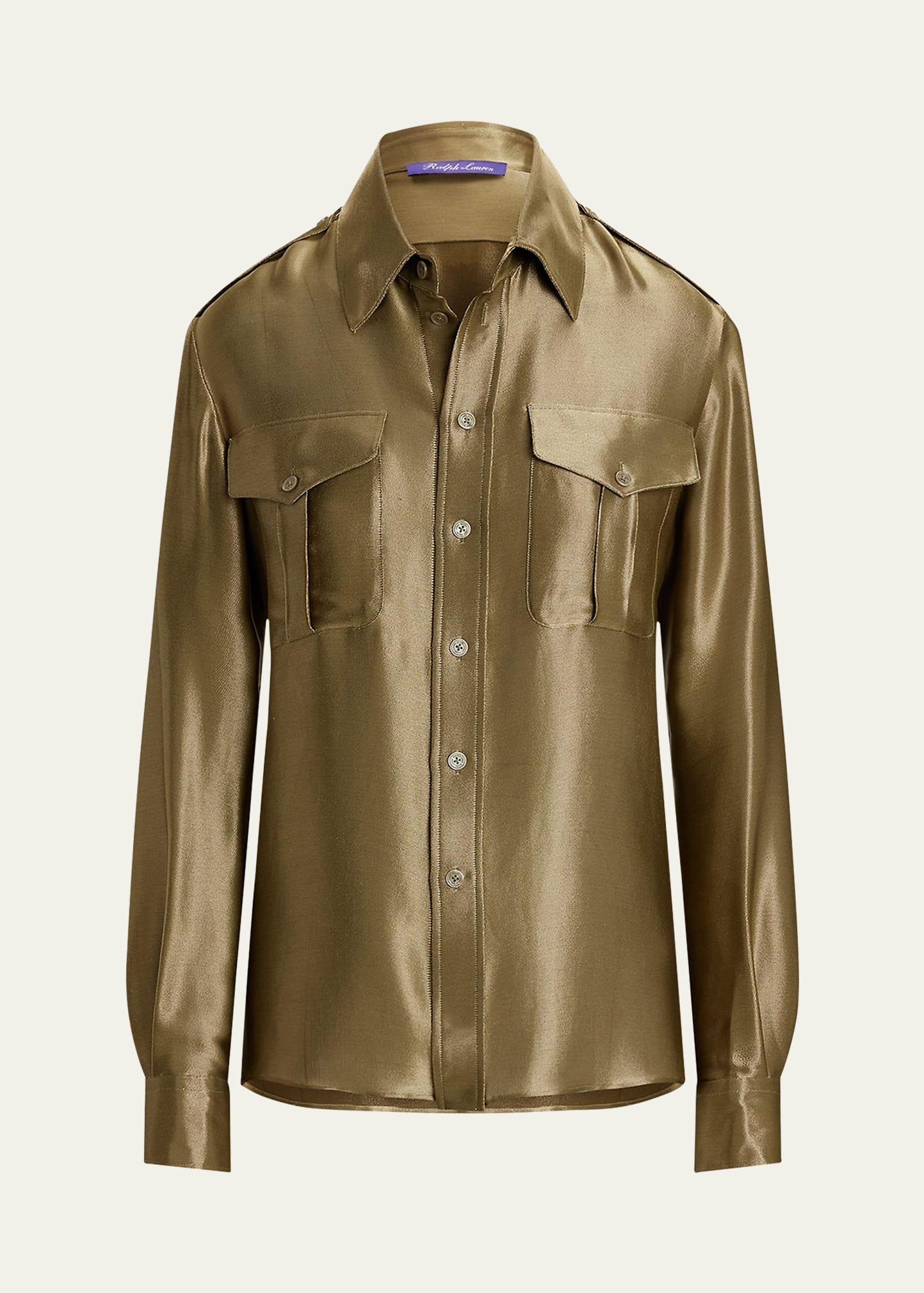 natalie metallic satin shirt