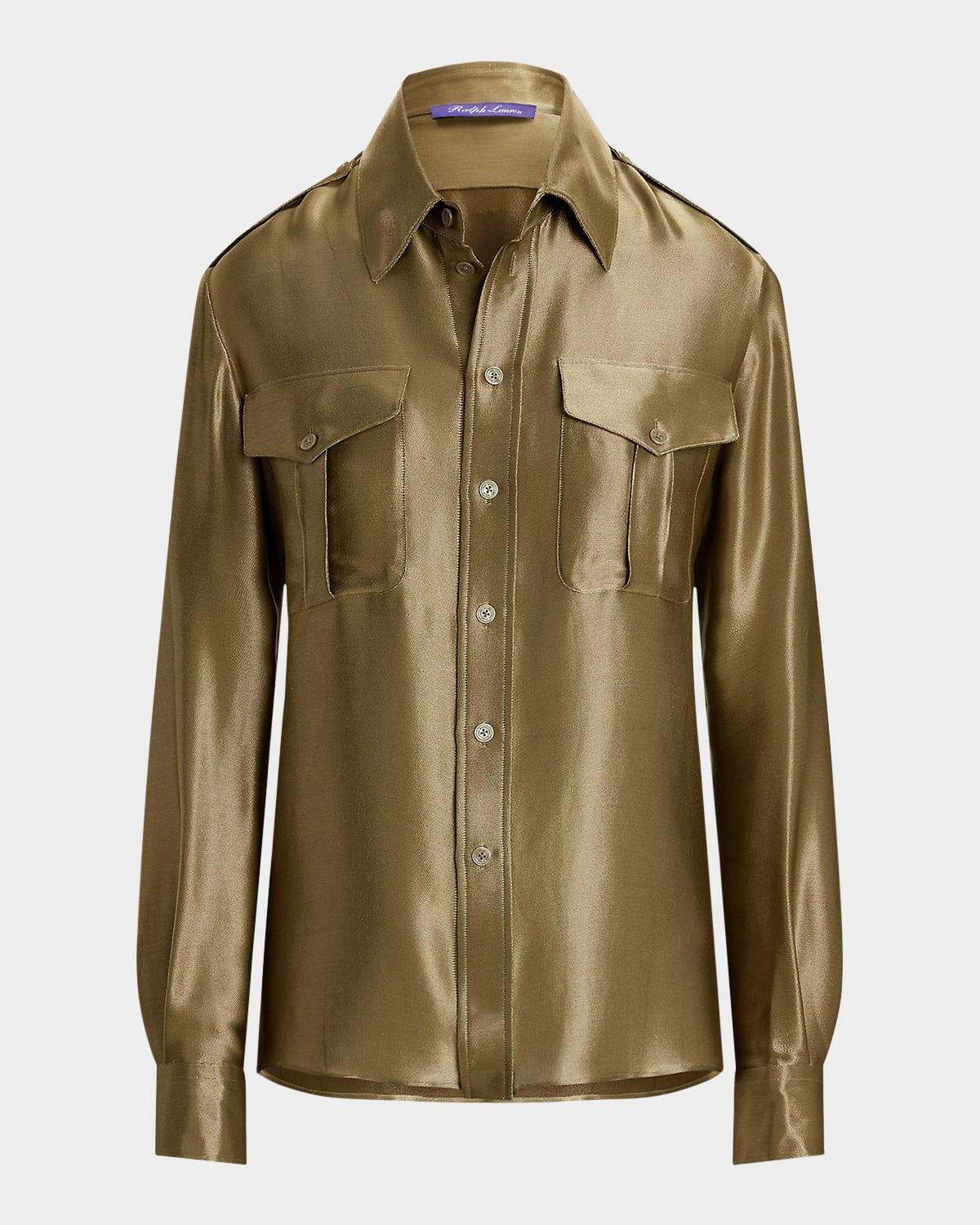 natalie metallic satin shirt