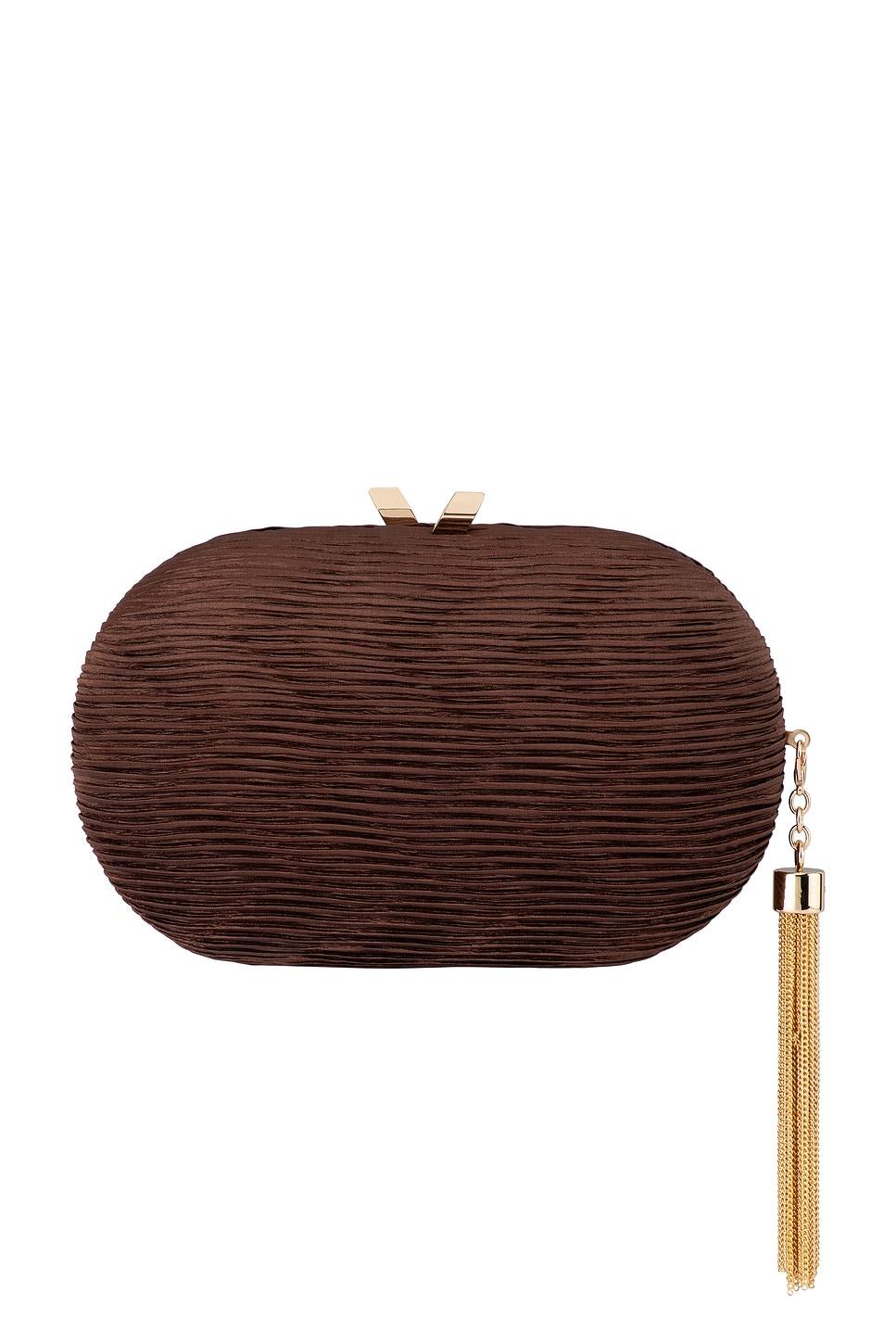 natalie pleated oval clutch