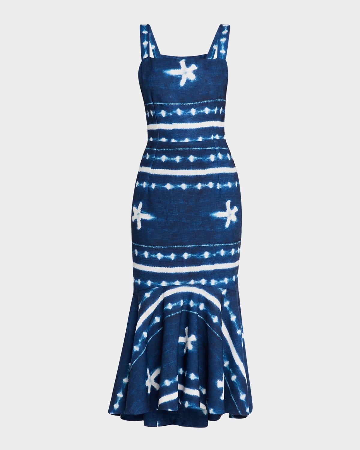 natasha shibori midi dress