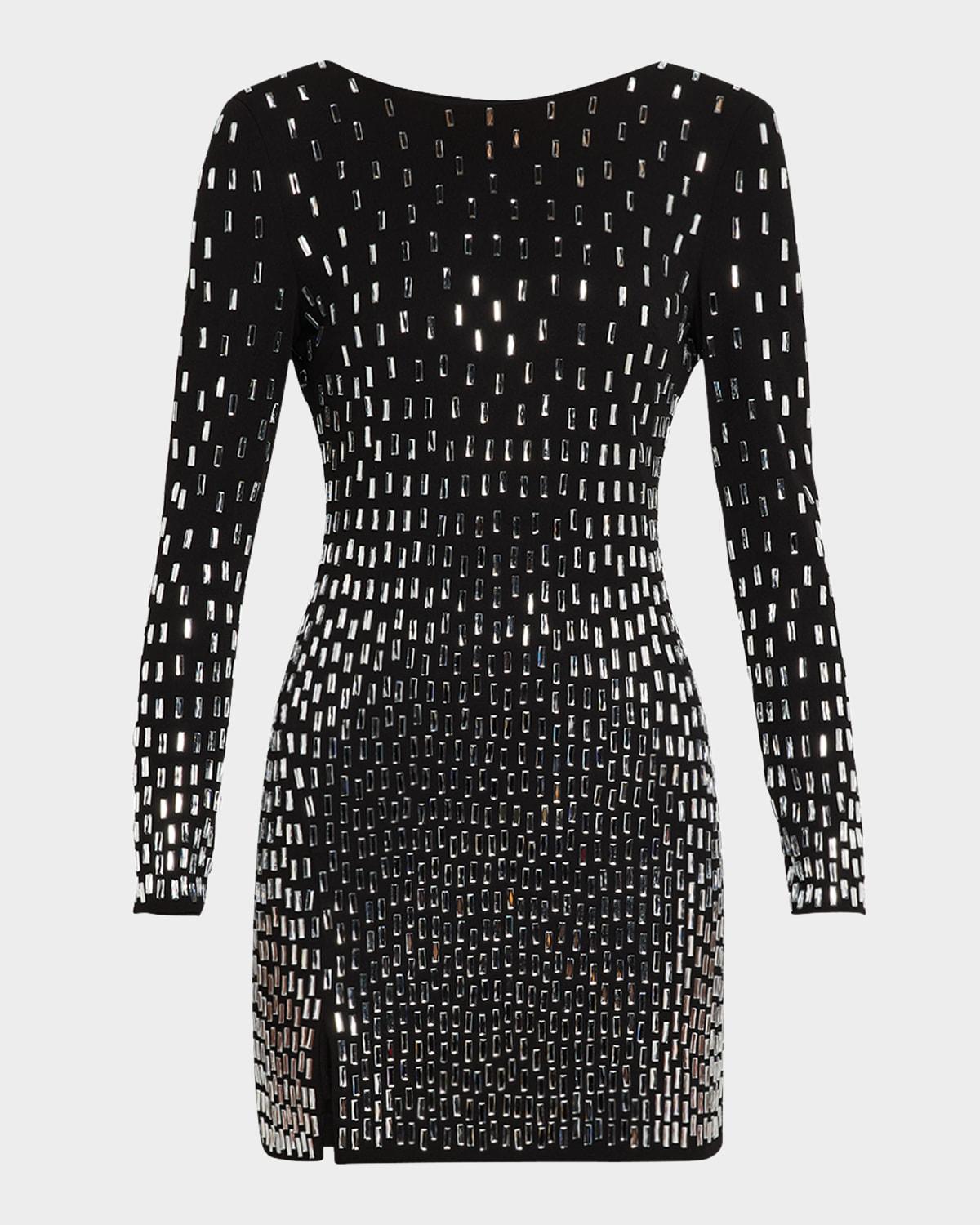 nathalia crystal bodycon mini dress