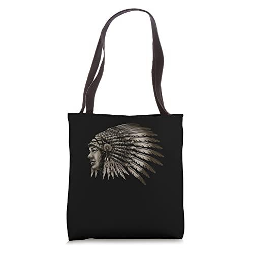 native american indian tribal headdress indigenous peoples tote bag