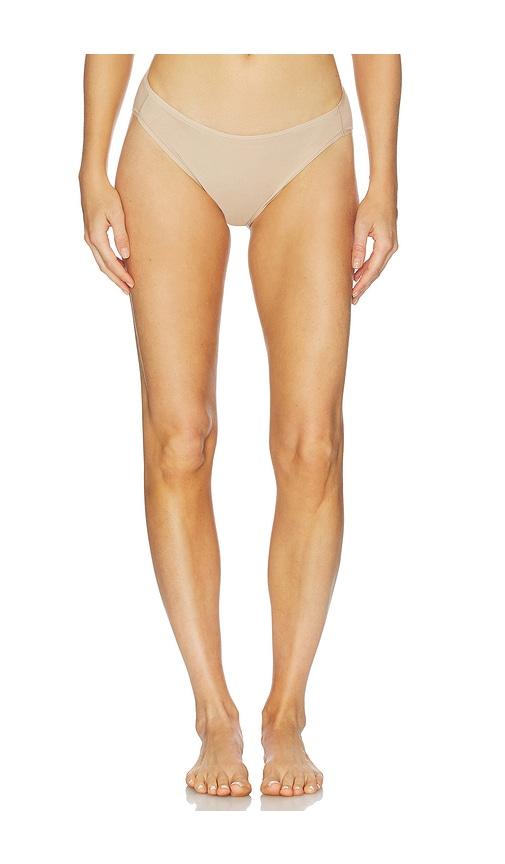 natori bliss bare cotton bikini panty in nude.