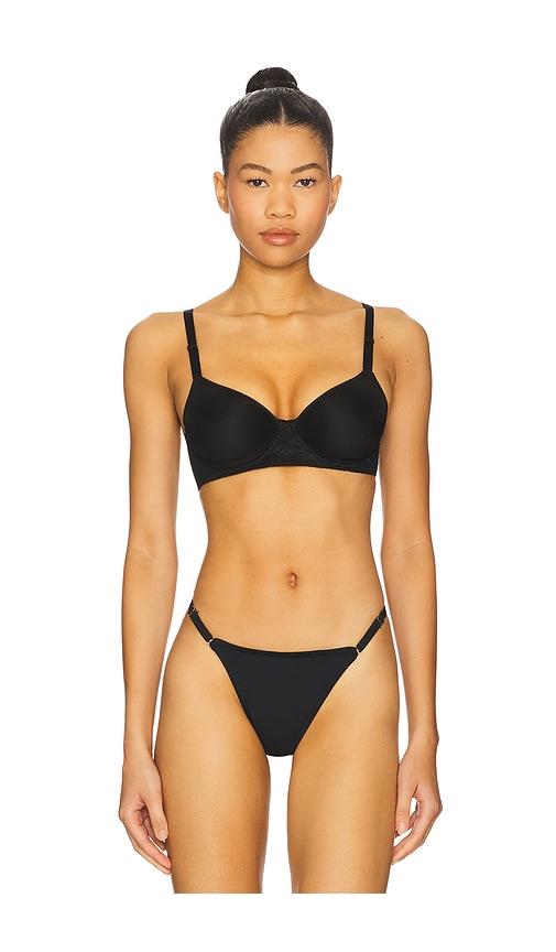 natori harmony smooth back spacer bra in black.