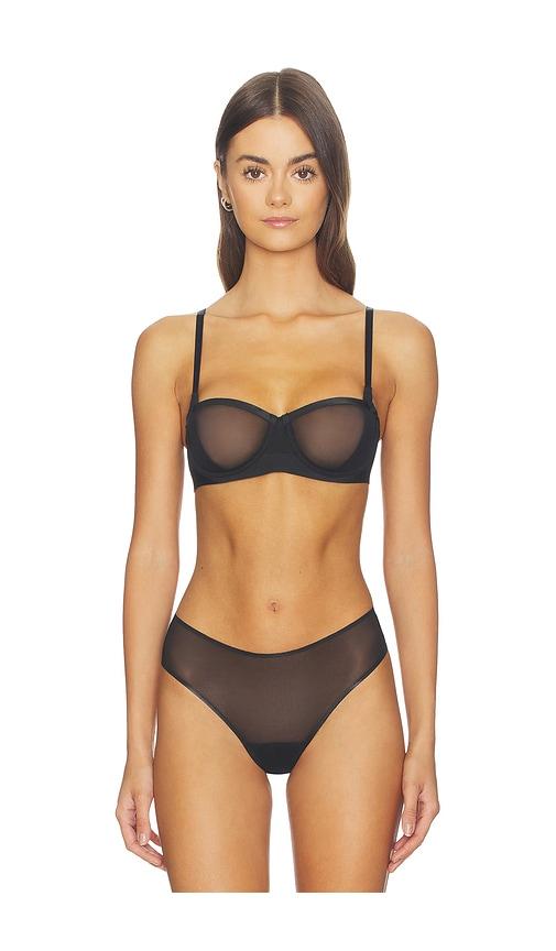natori true zen balconette underwire bra in black.