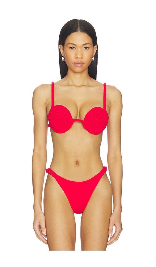 nau bikinis athens bikini top in red.