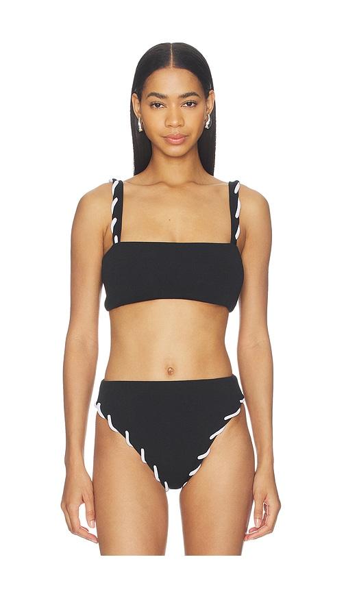 nau bikinis contour bikini top in black.